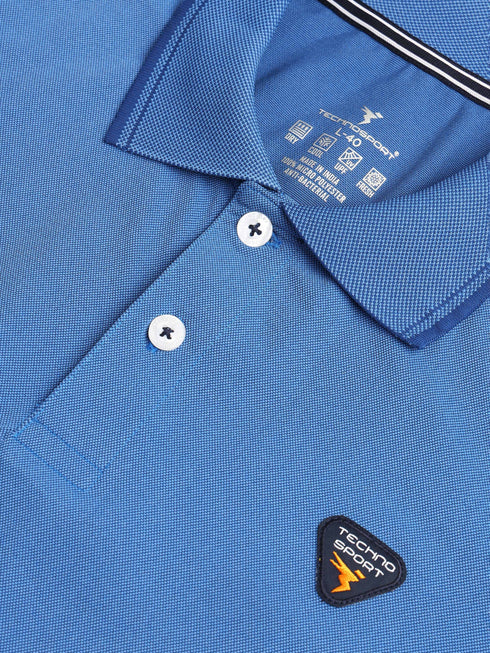 Men Solid Slim Fit Polo T-shirt with ELASTO PLUS