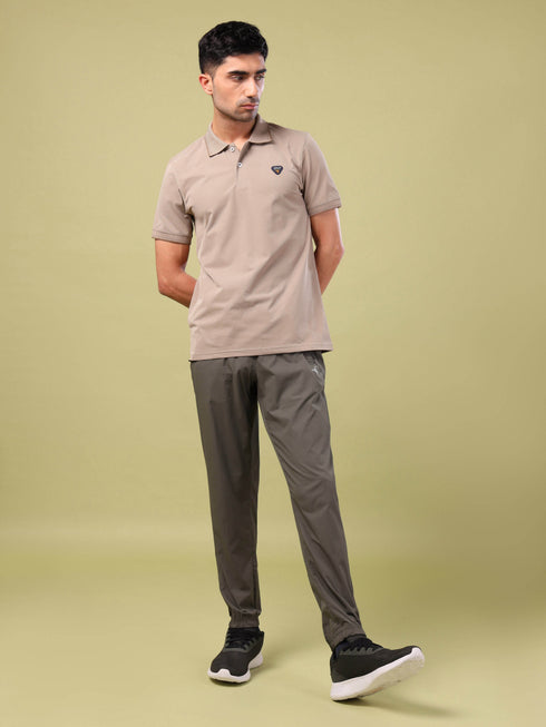 Men Solid Slim Fit Polo T-shirt with ELASTO PLUS