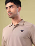 Men Solid Slim Fit Polo T-shirt with ELASTO PLUS