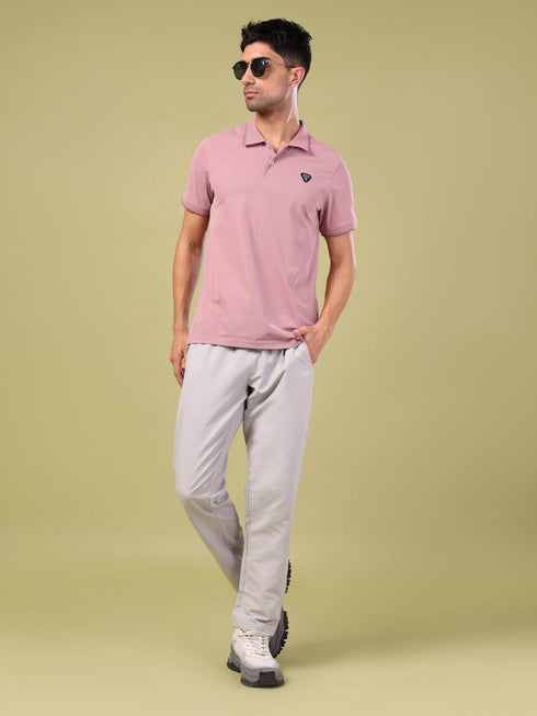 Men Solid Slim Fit Polo T-shirt with ELASTO PLUS
