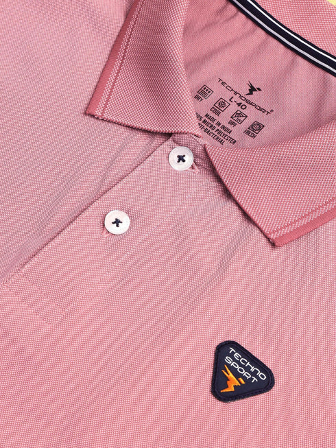 Men Solid Slim Fit Polo T-shirt with ELASTO PLUS