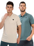 Men Solid Slim Fit Polo T-shirt with ELASTO PLUS (Pack of 2)