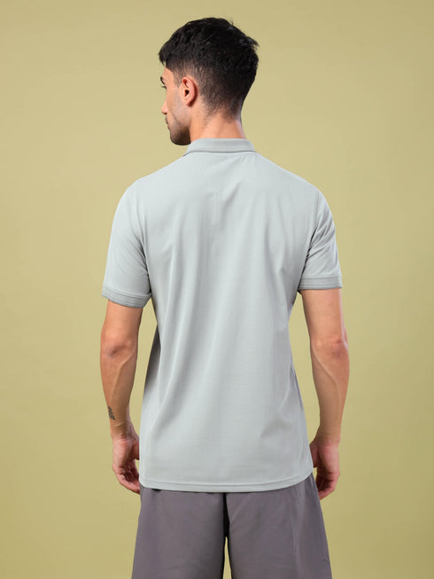 Men Solid Slim Fit Polo T-shirt with ELASTO PLUS