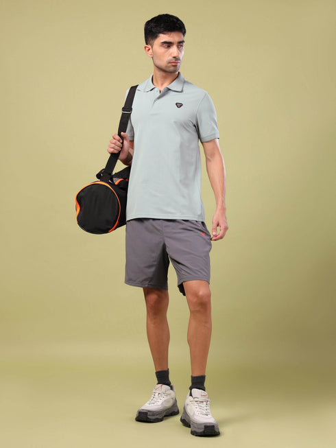 Men Solid Slim Fit Polo T-shirt with ELASTO PLUS