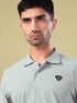 Men Solid Slim Fit Polo T-shirt with ELASTO PLUS