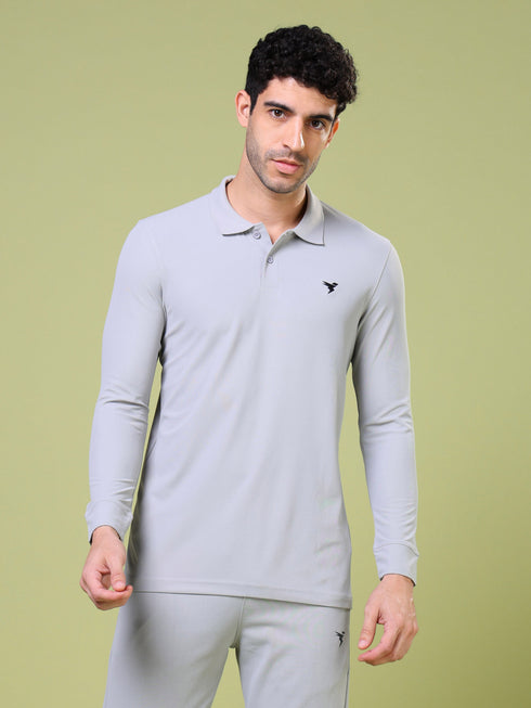 Men Solid Slim Fit Polo T-shirt with MATPIQ