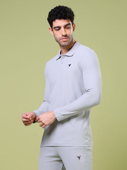 Men Solid Slim Fit Polo T-shirt with MATPIQ