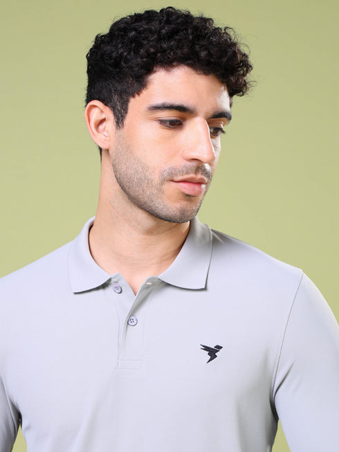 Men Solid Slim Fit Polo T-shirt with MATPIQ