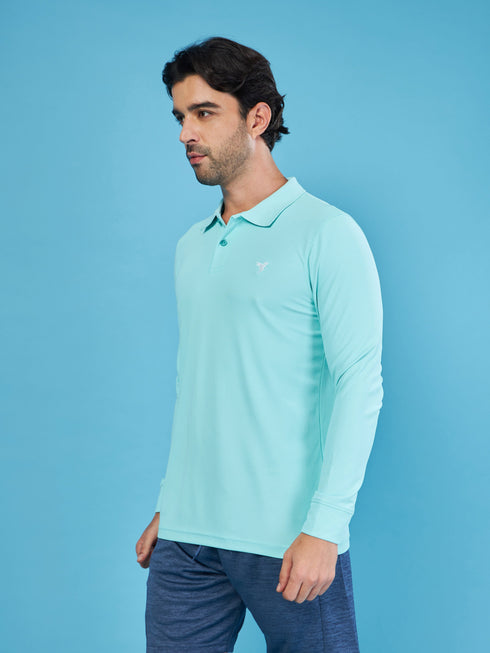 Men Solid Slim Fit Polo T-shirt with MATPIQ