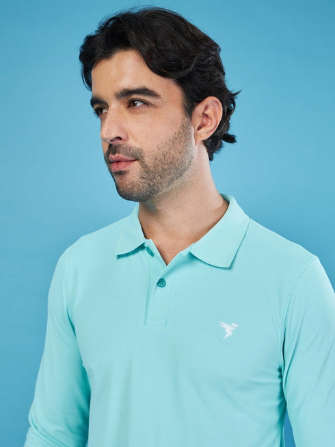 Men Solid Slim Fit Polo T-shirt with MATPIQ