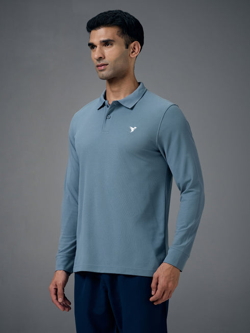 Men Solid Slim Fit Polo T-shirt with MATPIQ