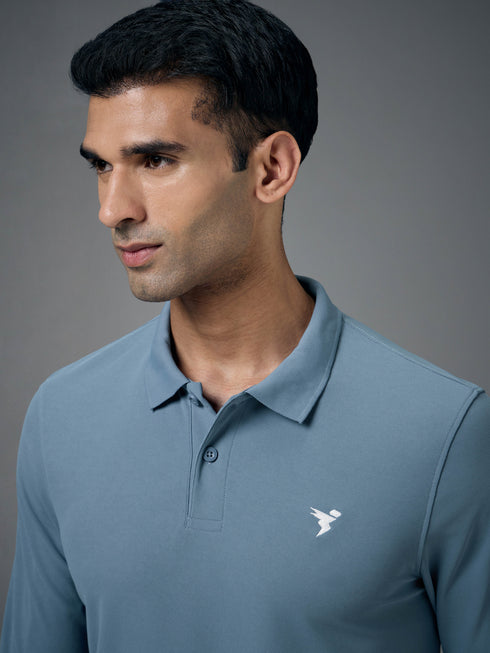 Men Solid Slim Fit Polo T-shirt with MATPIQ