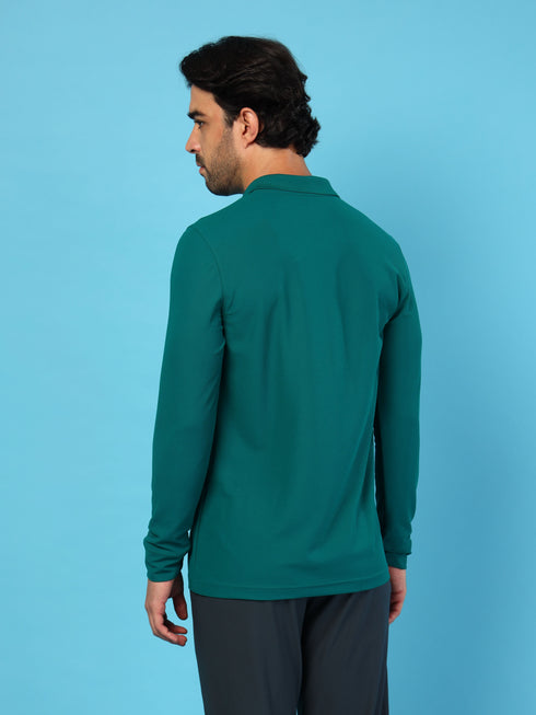 Men Solid Slim Fit Polo T-shirt with MATPIQ