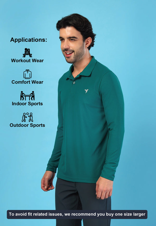 Men Solid Slim Fit Polo T-shirt with MATPIQ