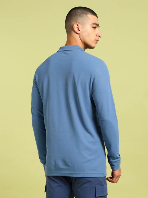 Men Solid Slim Fit Polo T-shirt with MATPIQ