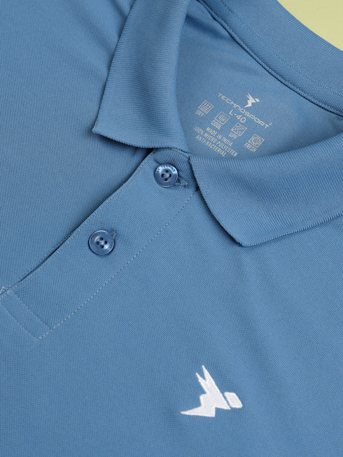 Men Solid Slim Fit Polo T-shirt with MATPIQ