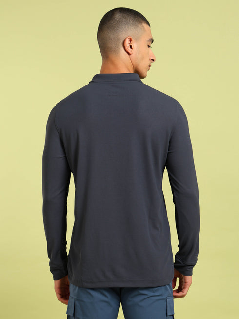 Men Solid Slim Fit Polo T-shirt with MATPIQ