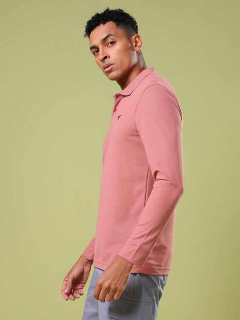 Men Solid Slim Fit Polo T-shirt with MATPIQ