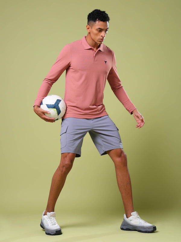 Men Solid Slim Fit Polo T-shirt with MATPIQ