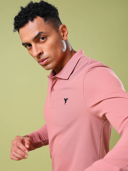Men Solid Slim Fit Polo T-shirt with MATPIQ