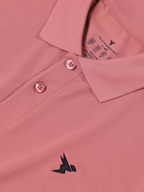 Men Solid Slim Fit Polo T-shirt with MATPIQ