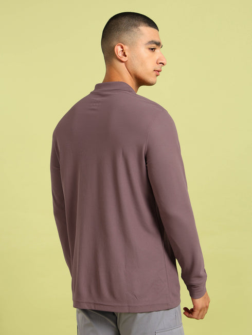 Men Solid Slim Fit Polo T-shirt with MATPIQ