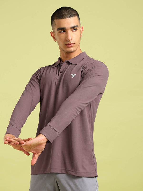 Men Solid Slim Fit Polo T-shirt with MATPIQ