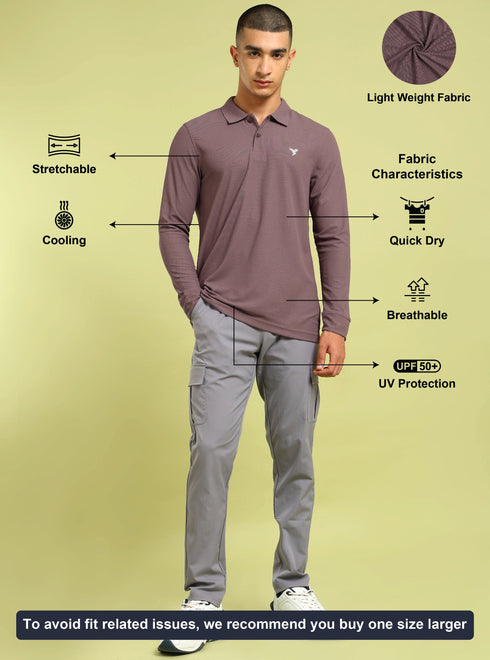 Men Solid Slim Fit Polo T-shirt with MATPIQ