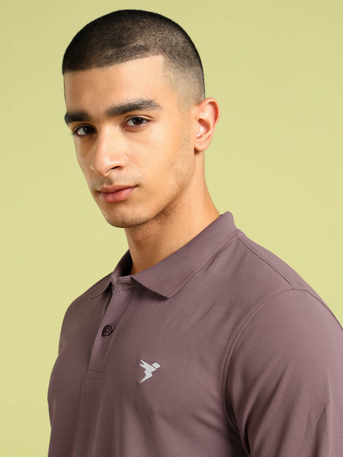 Men Solid Slim Fit Polo T-shirt with MATPIQ