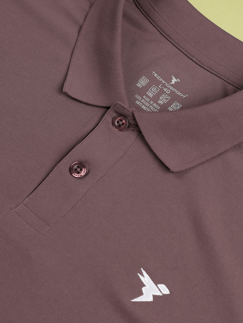 Men Solid Slim Fit Polo T-shirt with MATPIQ