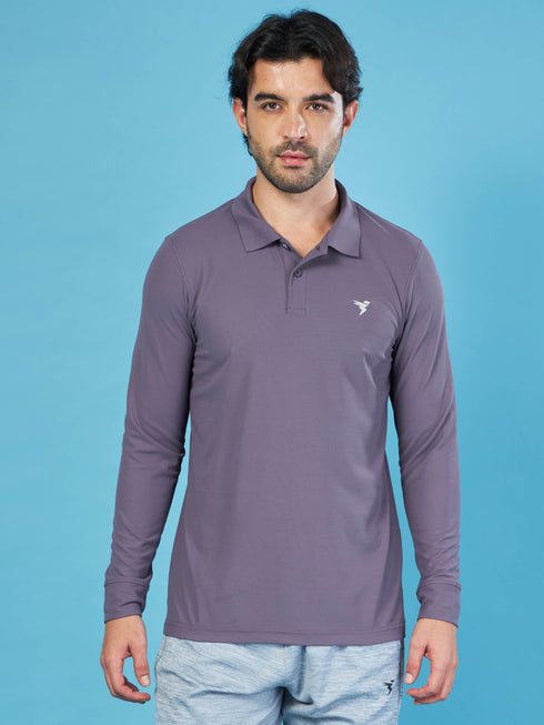 Men Solid Slim Fit Polo T-shirt with MATPIQ