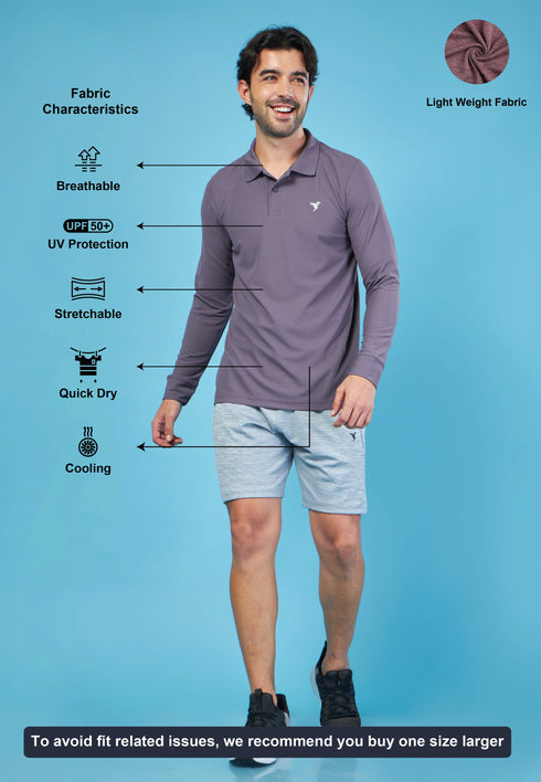 Men Solid Slim Fit Polo T-shirt with MATPIQ
