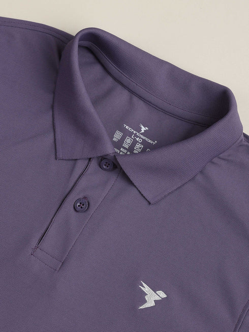 Men Solid Slim Fit Polo T-shirt with MATPIQ