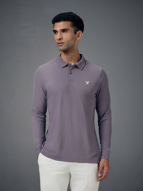 Men Solid Slim Fit Polo T-shirt with MATPIQ