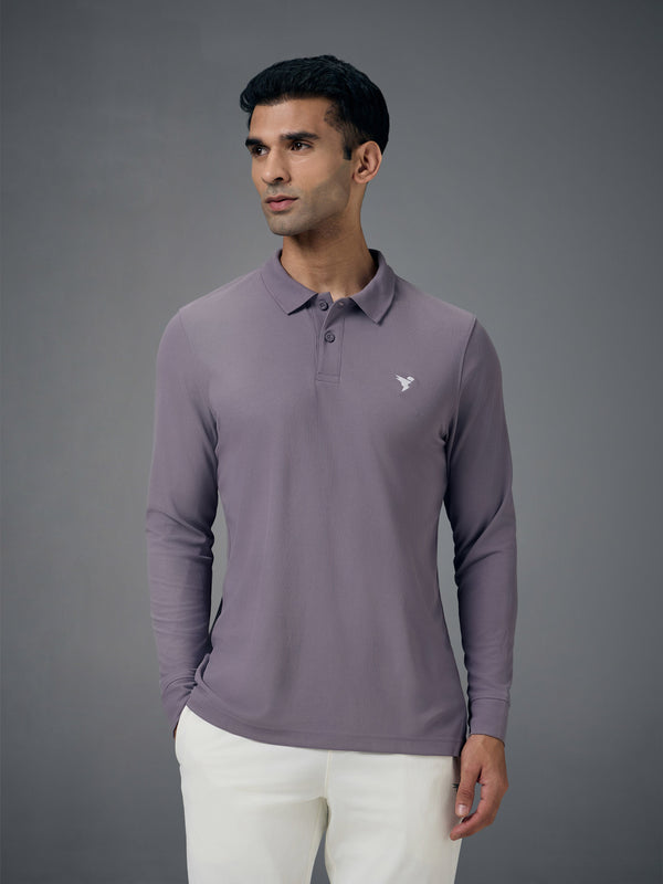 Men Solid Slim Fit Polo T-shirt with MATPIQ