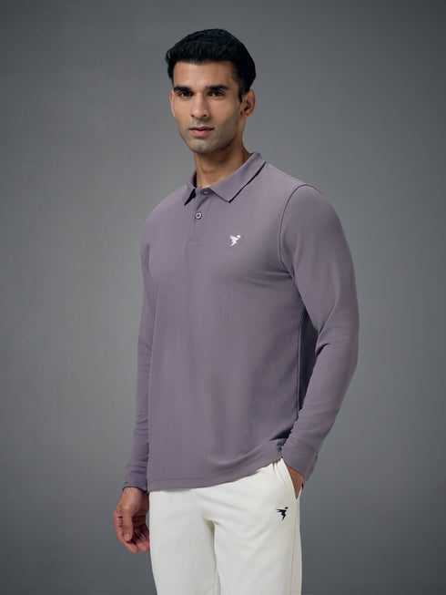 Men Solid Slim Fit Polo T-shirt with MATPIQ