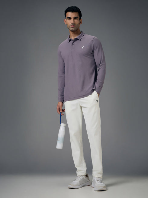 Men Solid Slim Fit Polo T-shirt with MATPIQ