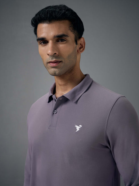 Men Solid Slim Fit Polo T-shirt with MATPIQ