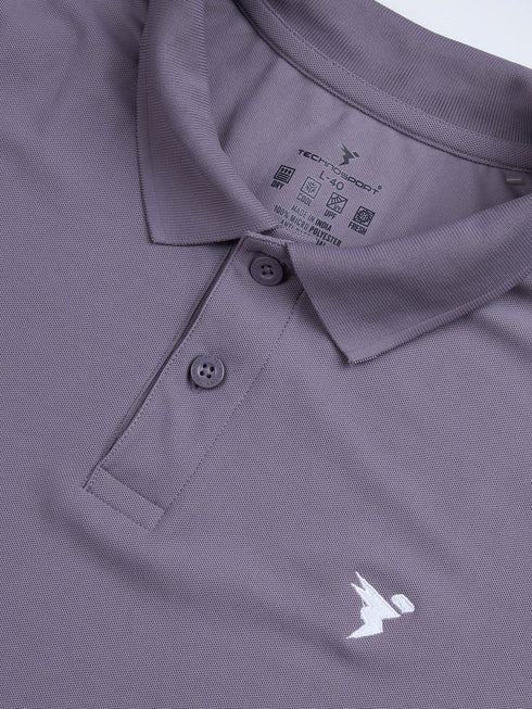 Men Solid Slim Fit Polo T-shirt with MATPIQ