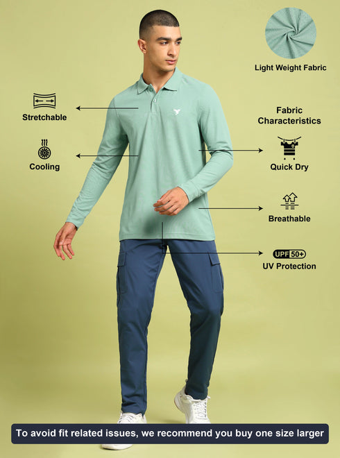 Men Solid Slim Fit Polo T-shirt with MATPIQ
