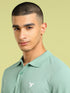 Men Solid Slim Fit Polo T-shirt with MATPIQ