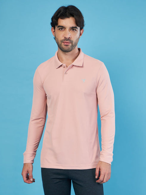 Men Solid Slim Fit Polo T-shirt with MATPIQ