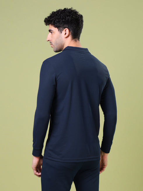 Men Solid Slim Fit Polo T-shirt with MATPIQ