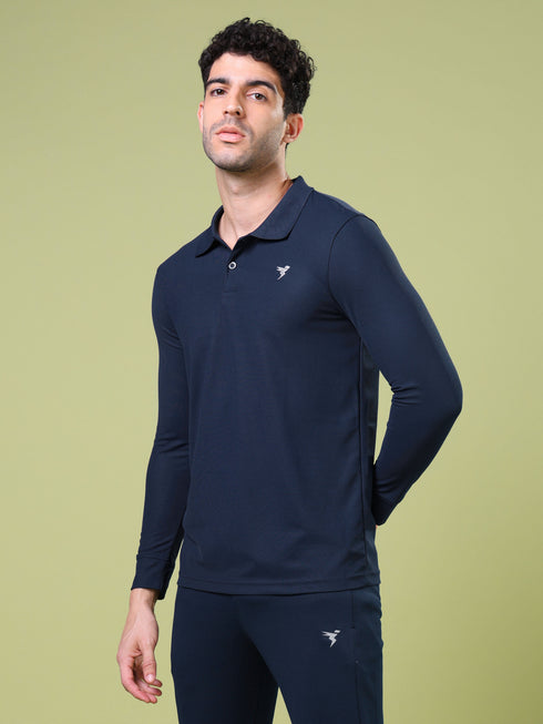 Men Solid Slim Fit Polo T-shirt with MATPIQ