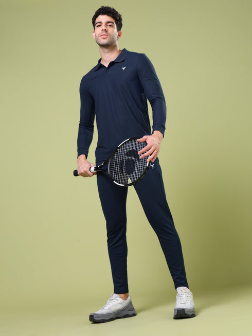 Men Solid Slim Fit Polo T-shirt with MATPIQ