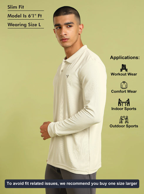 Men Solid Slim Fit Polo T-shirt with MATPIQ