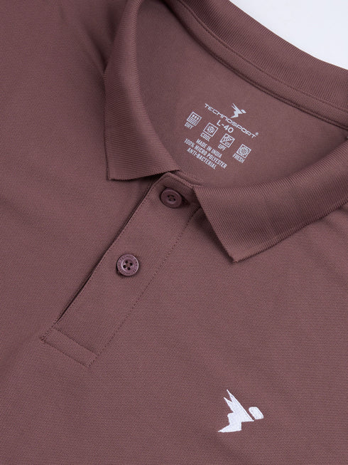 Men Solid Slim Fit Polo T-shirt with MATPIQ