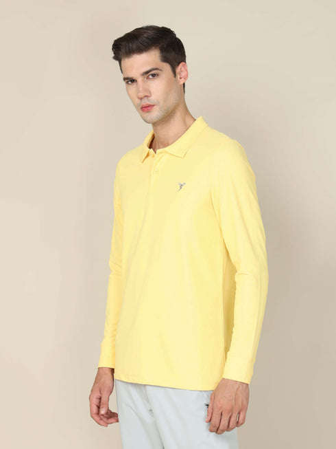 Men Solid Slim Fit Polo T-shirt with MATPIQ