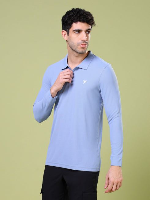 Men Solid Slim Fit Polo T-shirt with MATPIQ