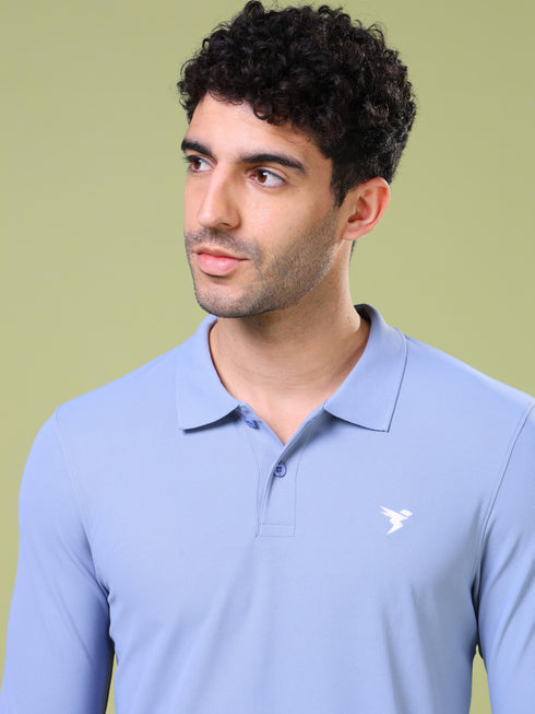 Men Solid Slim Fit Polo T-shirt with MATPIQ